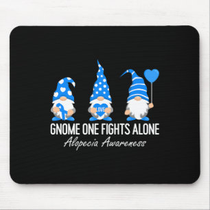 Mousepad Alopecia Sensibilização Gnomos Eu Visto Fita Azul