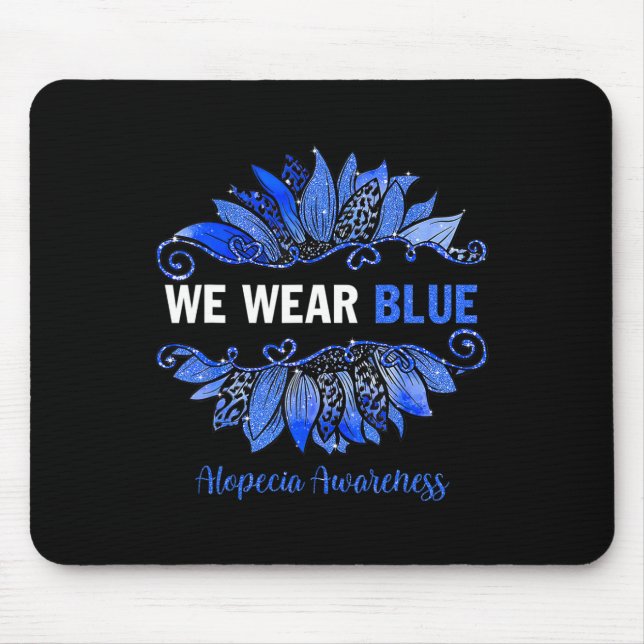 Mousepad Alopecia Sensibilização Vestimos Girassol Azul (Frente)