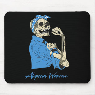 Mousepad Alopecia Warrior Awarness apóia forte esqueleto