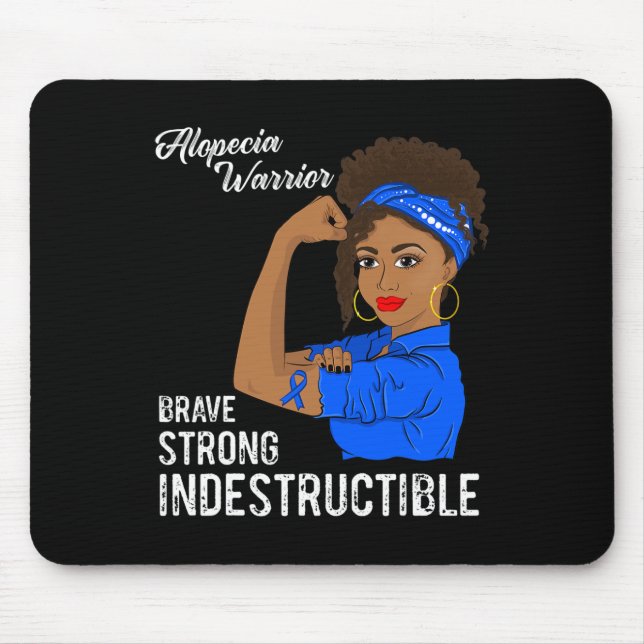 Mousepad Alopecia Warrior: Sensibilização Indestrutível dos (Frente)