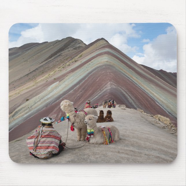 Mousepad Alpaca on rainbow mountain, Peru (Frente)