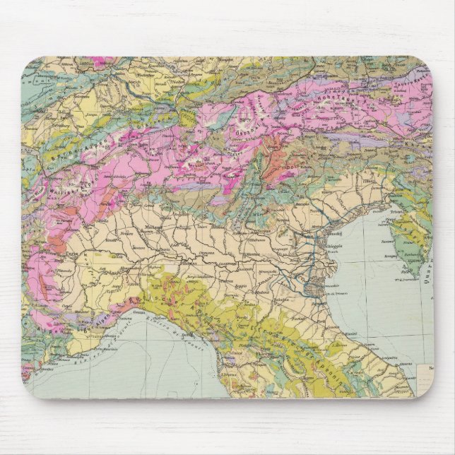 Mousepad Alpenlander - Mapa Atlas dos Alpes (Frente)