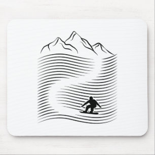 Mousepad Alpes de Snowboard Slope Snowboard