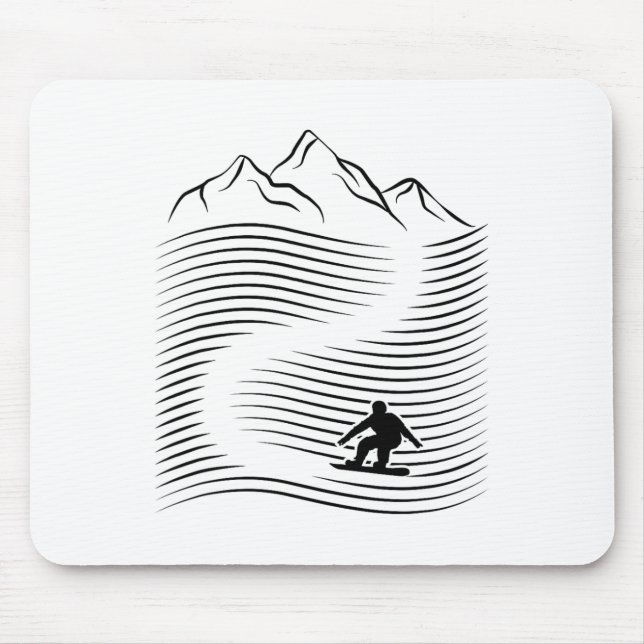 Mousepad Alpes de Snowboard Slope Snowboard (Frente)