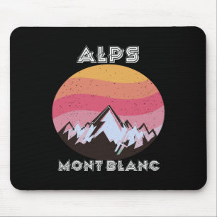 Mousepad Alpes Retro Mont Blanc Escalada Montanha Caminhada