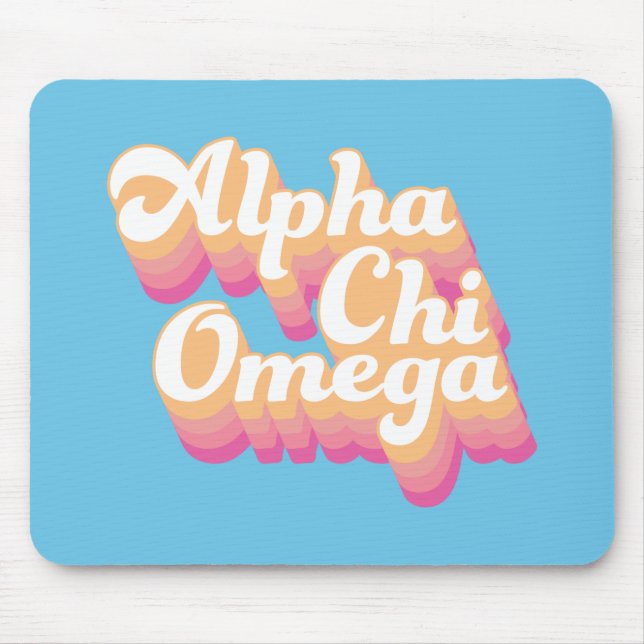 Mousepad Alpha Chi Omega | Groovy Script (Frente)