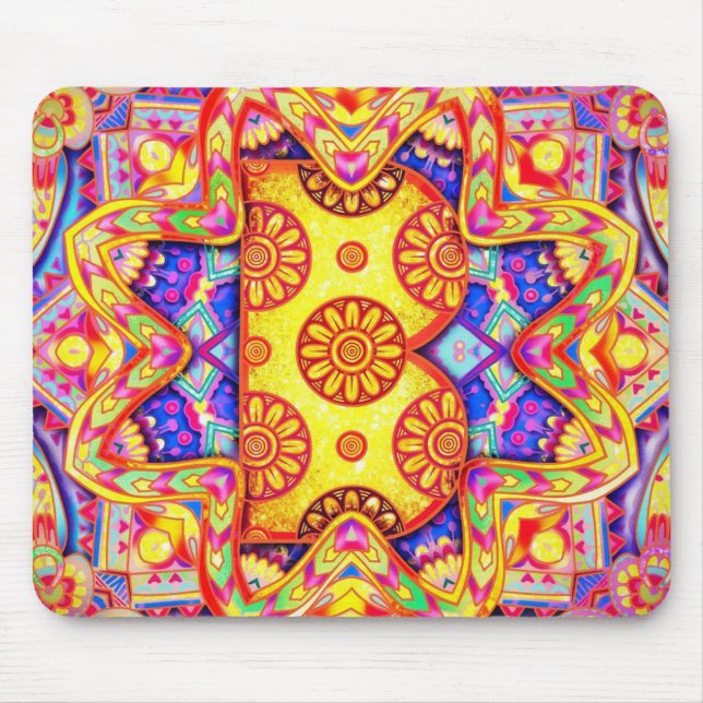 Mousepad Alphabet B mandala (Frente)