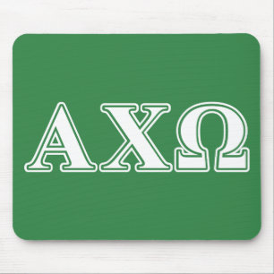 Mousepad Alphi Chi Omega Letras Brancas e Verdes