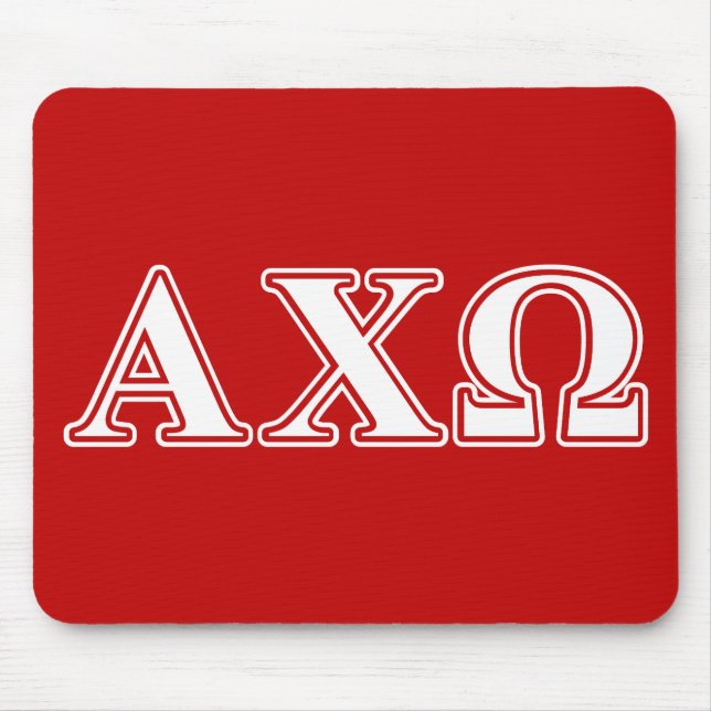 Mousepad Alphi Chi Omega Letras Brancas e Vermelhas (Frente)