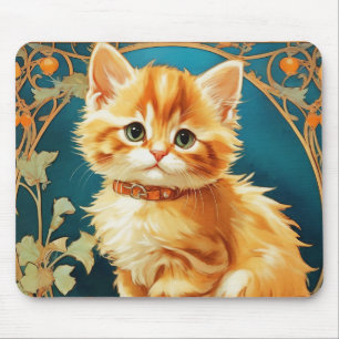 Mousepad Alphonse Mucha Art Nouveau Cat