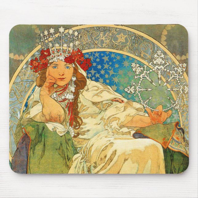 Mousepad Alphonse Mucha Art Nouveau Princess Hyacinth (Frente)