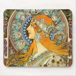 Mousepad Alphonse Mucha Art Nouveau Zodiac