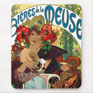 Mousepad Alphonse Mucha Bieres De La Meuse