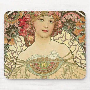 Mousepad Alphonse Mucha - mestre de Nouveau da arte