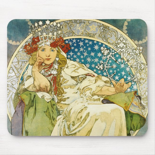 Mousepad Alphonse Mucha Princess Hyacinth Art Nouveau (Frente)