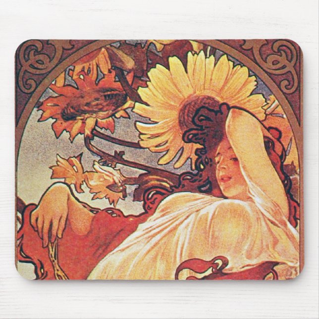 Mousepad Alphonse Mucha Sunflower (Frente)