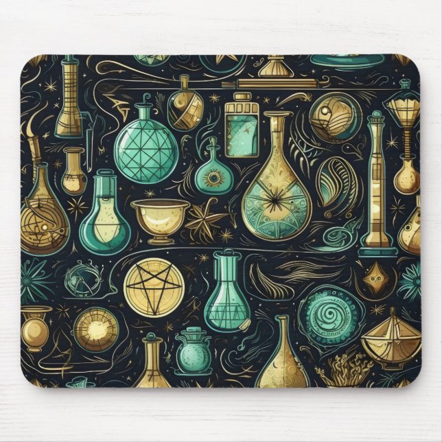 Mousepad Alquimia Dourada azul (Frente)