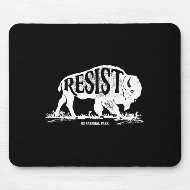 Mousepad Alt Us National Park Resist Service T Shirt Bison (Frente)