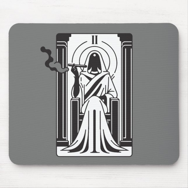 Mousepad Alta Sacerdotisa do Tarot Fumando Maconha do Ocult (Frente)
