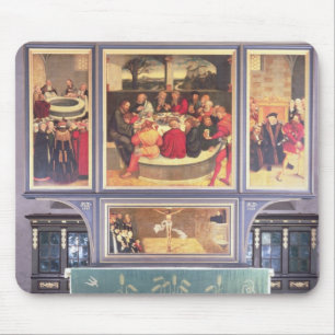 Mousepad Altar com um Triptych que descreve