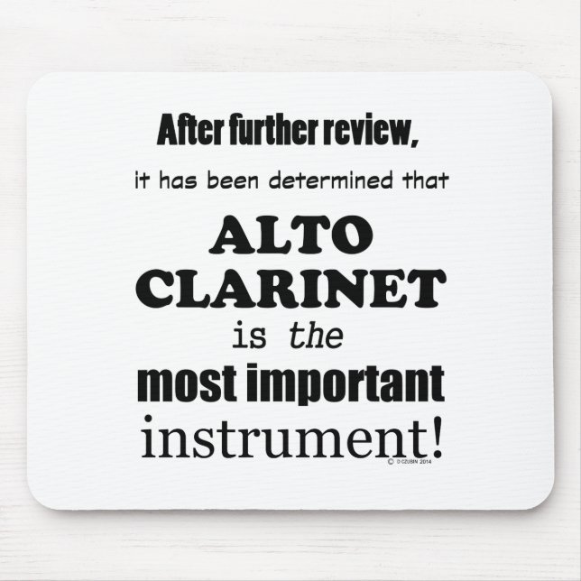 Mousepad Alto Clarinet Instrumento Mais Importante (Frente)