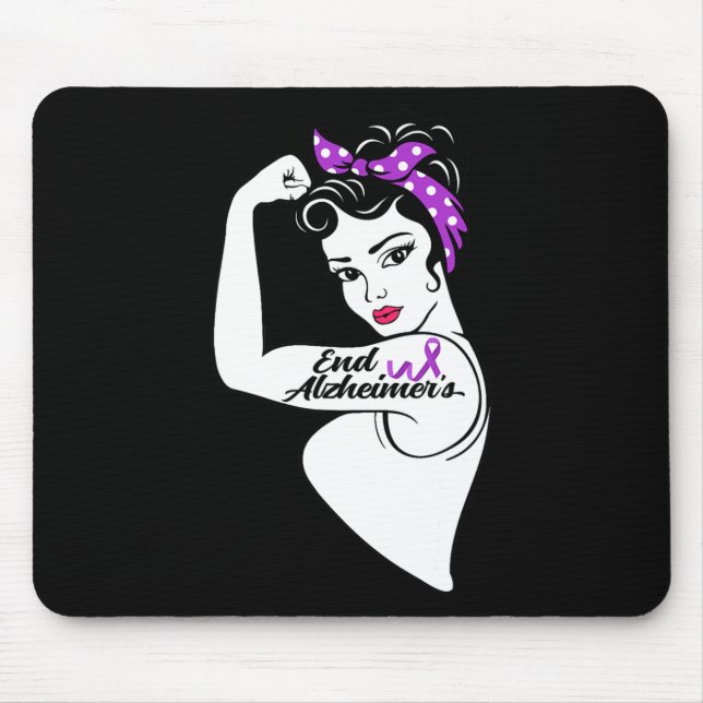 Mousepad Alzheimer Sensibilização Forte Fita Roxa (Frente)