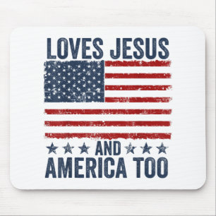 Mousepad Ama Jesus e América a Deus, cristão 4º de J