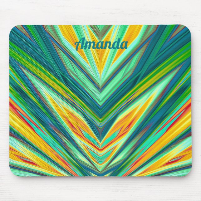 Mousepad AMANDA ~ Padrão Fratural Vermelho Amarelo Verde La (Frente)