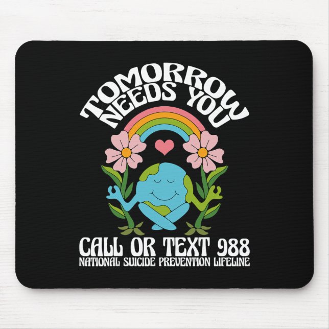 Mousepad Amanhã Precisa De 988 Awarenes Para A Prevenção Do (Frente)
