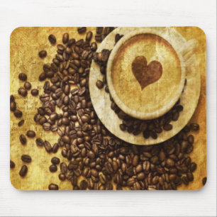 Mousepad Amante chique do café dos feijões de café do