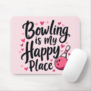 Mousepad Amante de Boliche Estética Retro Fofo Desenho de E