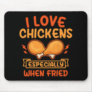 Mousepad Amante de Comida de Frango Frito Restaurante Cozin