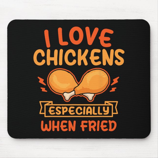 Mousepad Amante de Comida de Frango Frito Restaurante Cozin (Frente)