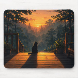 Mousepad Amante de Gato Aconchegante Estética Lofi