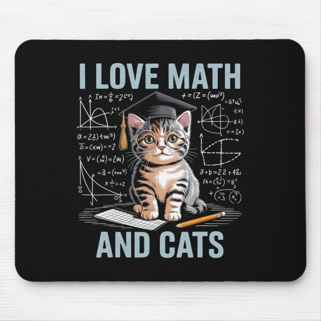 Mousepad Amante de Gato de Matemática Professor de Matemáti (Frente)
