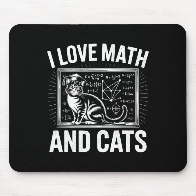 Mousepad Amante de Gato de Matemática Professor de Matemáti (Frente)