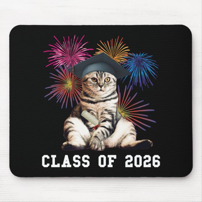 Mousepad Amante de Gatos da Turma de 2026 (Frente)