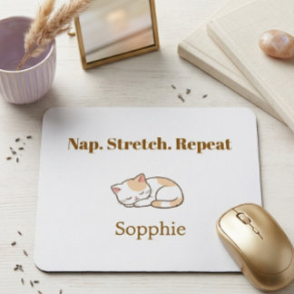 Mousepad Amante de Gatos Fofo Elegante Moderno Chique Estil
