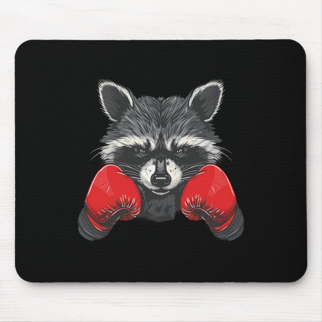 Mousepad Amante de Guaxinim de Boxe Luvas de Boxe Kickboxin (Frente)