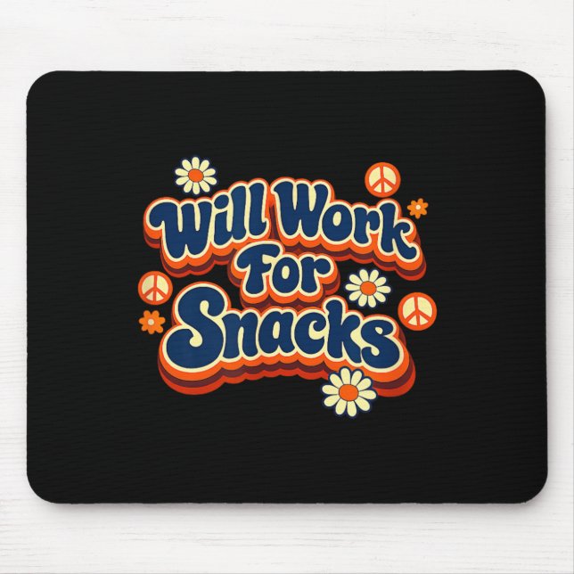 Mousepad Amante de Lanche Divertido Humor de Comida Retro G (Frente)