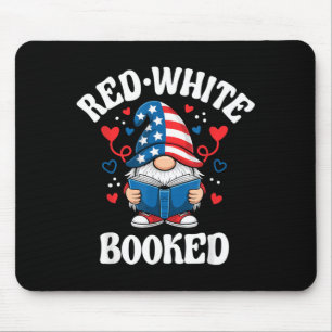 Mousepad Amante de Livros Patrióticos Vermelho Branco Livra