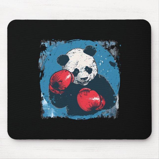 Mousepad Amante de Panda de Boxe Luvas de Boxe Kickboxing E (Frente)