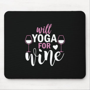 Mousepad Amante de Yoga   Troca Yoga Por Vinho