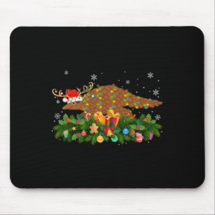 Mousepad Amante do Animal Pangolim Rena Chapéu de Papai Noe