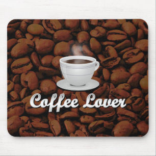 Mousepad Amante do café, feijões brancos do copo/Brown