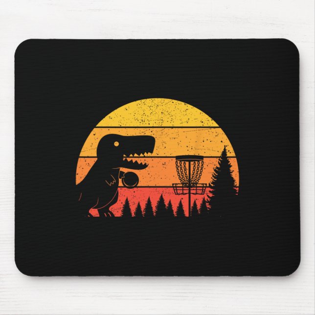 Mousepad Amante do Esporte de Disco de Golfe do Dinossauro  (Frente)