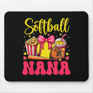 Mousepad Amante do Softbol Nana Dia das Mães Gravata Borbol