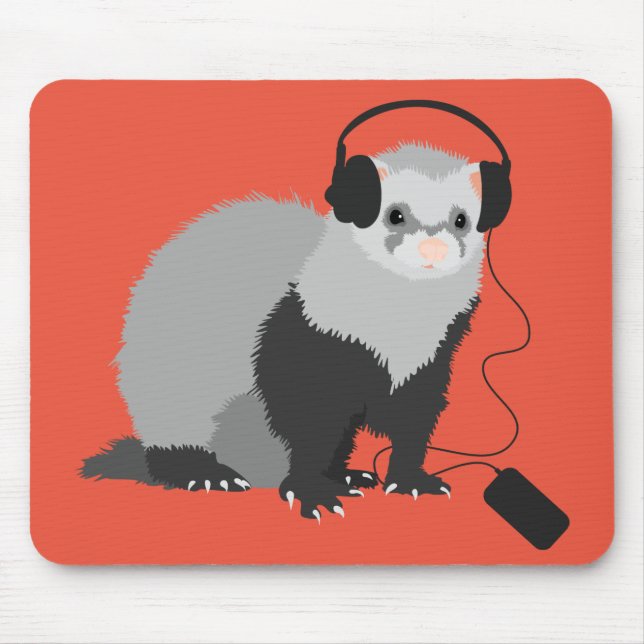 Mousepad Amante engraçado de música de ferret (Frente)
