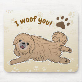 Mousepad Amante Feliz do Pequinês Eu Late para Você Patas