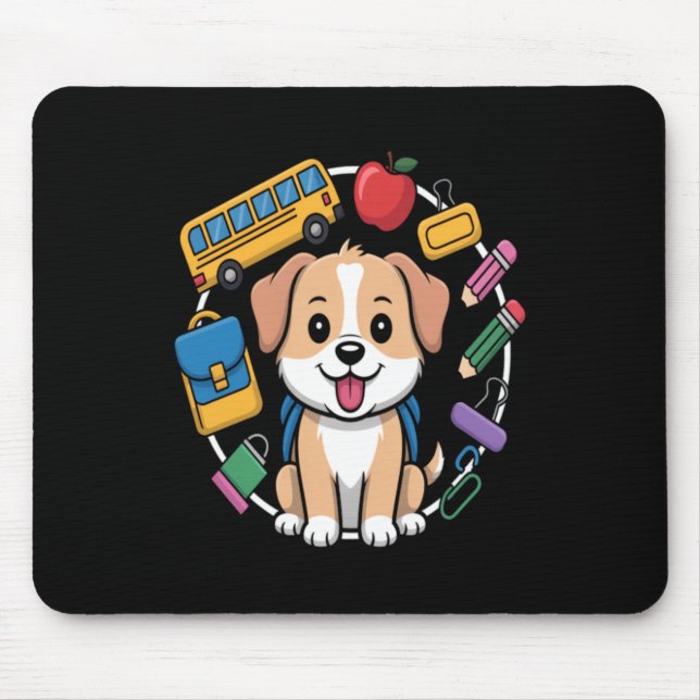 Mousepad Amantes de Cachorro de Volta às Aulas (Frente)